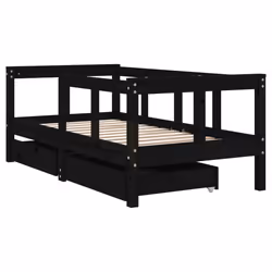 VidaXL 834413 Lit pour enfant Noir Bois