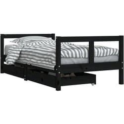 VidaXL 834416 Lit pour enfant Noir Bois