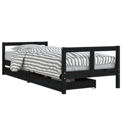 VidaXL 834419 Lit pour enfant Noir Bois