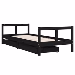 VidaXL 834419 Lit pour enfant Noir Bois