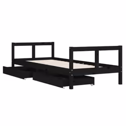 VidaXL 834419 Lit pour enfant Noir Bois - Vue supplémentaire 4