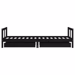 VidaXL 834419 Lit pour enfant Noir Bois - Vue supplémentaire 6