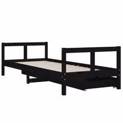 VidaXL 834419 Lit pour enfant Noir Bois - Vue supplémentaire 7
