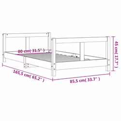 VidaXL 834430 Lit pour enfant Blanc Bois - Vue supplémentaire 8