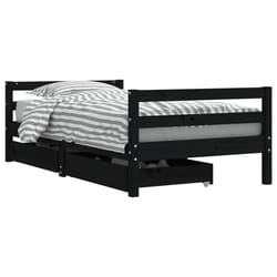 VidaXL 834437 Lit pour enfant Noir Bois