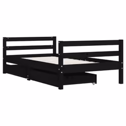 VidaXL 834437 Lit pour enfant Noir Bois