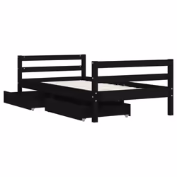 VidaXL 834437 Lit pour enfant Noir Bois - Vue supplémentaire 4