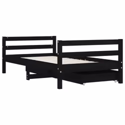 VidaXL 834437 Lit pour enfant Noir Bois - Vue supplémentaire 7