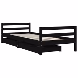 VidaXL 834440 Lit pour enfant Noir Bois