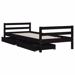 VidaXL 834440 Lit pour enfant Noir Bois - Vue supplémentaire 4