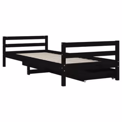 VidaXL 834440 Lit pour enfant Noir Bois - Vue supplémentaire 6