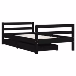 VidaXL 834446 Lit pour enfant Noir Bois