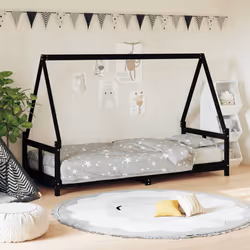 VidaXL 834452 Lit pour enfant Noir Bois