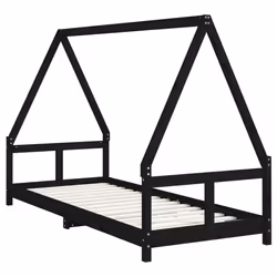 VidaXL 834452 Lit pour enfant Noir Bois