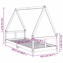 VidaXL 834452 Lit pour enfant Noir Bois - Vue supplémentaire 8