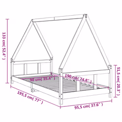 VidaXL 834455 Lit pour enfant Noir Bois - Vue supplémentaire 8