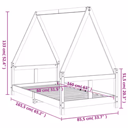 VidaXL 834461 Lit pour enfant Noir Bois - Vue supplémentaire 8
