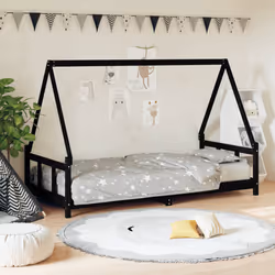 VidaXL 834464 Lit pour enfant Noir Bois