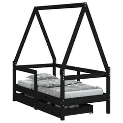 VidaXL 834467 Lit pour enfant Noir Bois