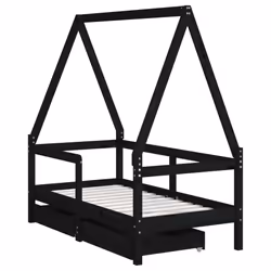 VidaXL 834467 Lit pour enfant Noir Bois