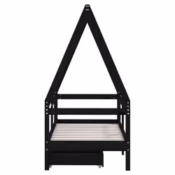 VidaXL 834467 Lit pour enfant Noir Bois - Vue supplémentaire 5
