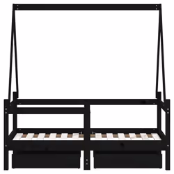 VidaXL 834467 Lit pour enfant Noir Bois - Vue supplémentaire 6