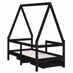 VidaXL 834467 Lit pour enfant Noir Bois - Vue supplémentaire 7