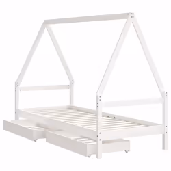 VidaXL 834469 Lit pour enfant Blanc Bois - Vue supplémentaire 4