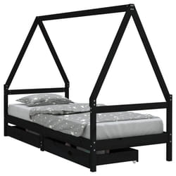 VidaXL 834470 Lit pour enfant Noir Bois