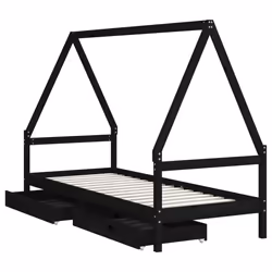 VidaXL 834470 Lit pour enfant Noir Bois - Vue supplémentaire 4