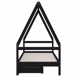 VidaXL 834470 Lit pour enfant Noir Bois - Vue supplémentaire 5