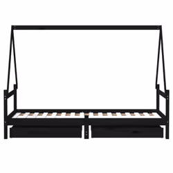 VidaXL 834470 Lit pour enfant Noir Bois - Vue supplémentaire 6
