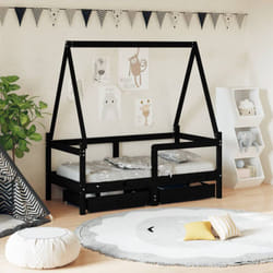 VidaXL 834473 Lit pour enfant Noir Bois