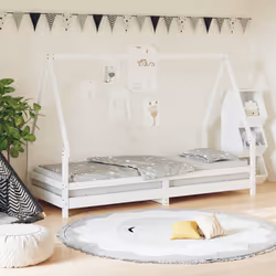 VidaXL 834481 Lit pour enfant Blanc Bois