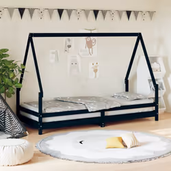 VidaXL 834485 Lit pour enfant Noir Bois