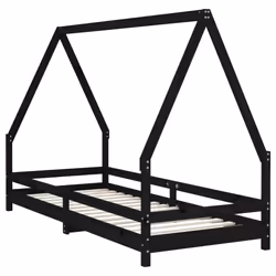 VidaXL 834485 Lit pour enfant Noir Bois