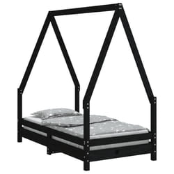 VidaXL 834488 Lit pour enfant Noir Bois