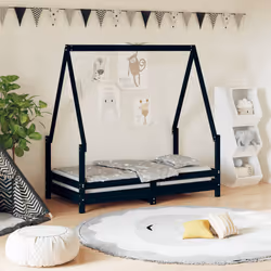 VidaXL 834488 Lit pour enfant Noir Bois