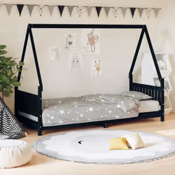 VidaXL 834497 Lit pour enfant Noir Bois
