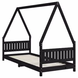 VidaXL 834497 Lit pour enfant Noir Bois