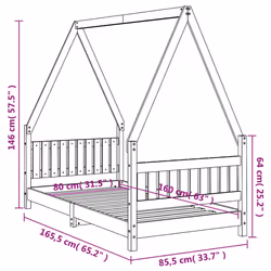 VidaXL 834505 Lit pour enfant Blanc Bois - Vue supplémentaire 8