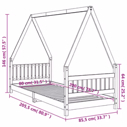 VidaXL 834508 Lit pour enfant Blanc Bois - Vue supplémentaire 8