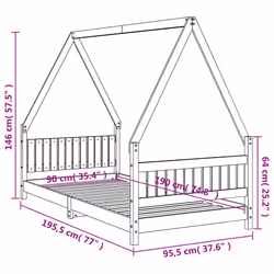 VidaXL 834509 Lit pour enfant Noir Bois - Vue supplémentaire 8