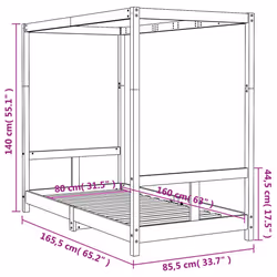 VidaXL 834517 Lit pour enfant Blanc Bois - Vue supplémentaire 8
