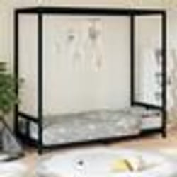 vidaXL Cadre de lit pour enfants noir 80x200 cm bois de pin massif