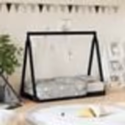 vidaXL Cadre de lit pour enfant noir 70x140 cm bois de pin massif