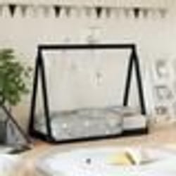 vidaXL Cadre de lit pour enfant noir 70x140 cm bois de pin massif