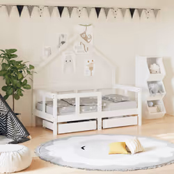 VidaXL 834541 Lit pour enfant Blanc Bois