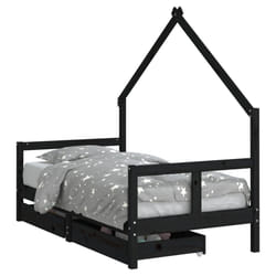 VidaXL 834545 Lit pour enfant Noir Bois