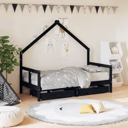 VidaXL 834545 Lit pour enfant Noir Bois
